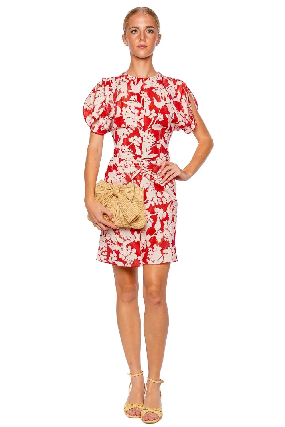Floral Gathered Waist Mini Dress