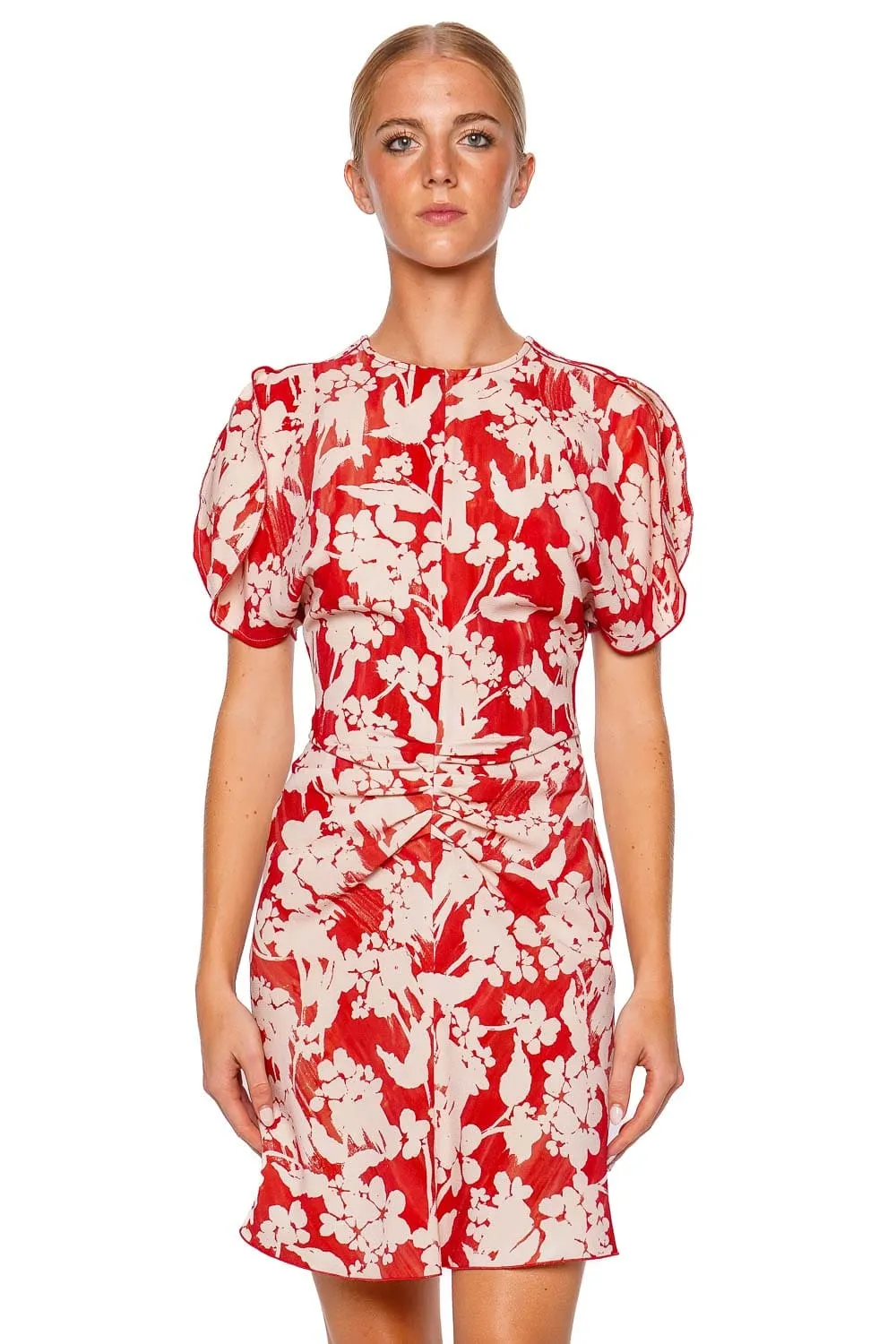 Floral Gathered Waist Mini Dress