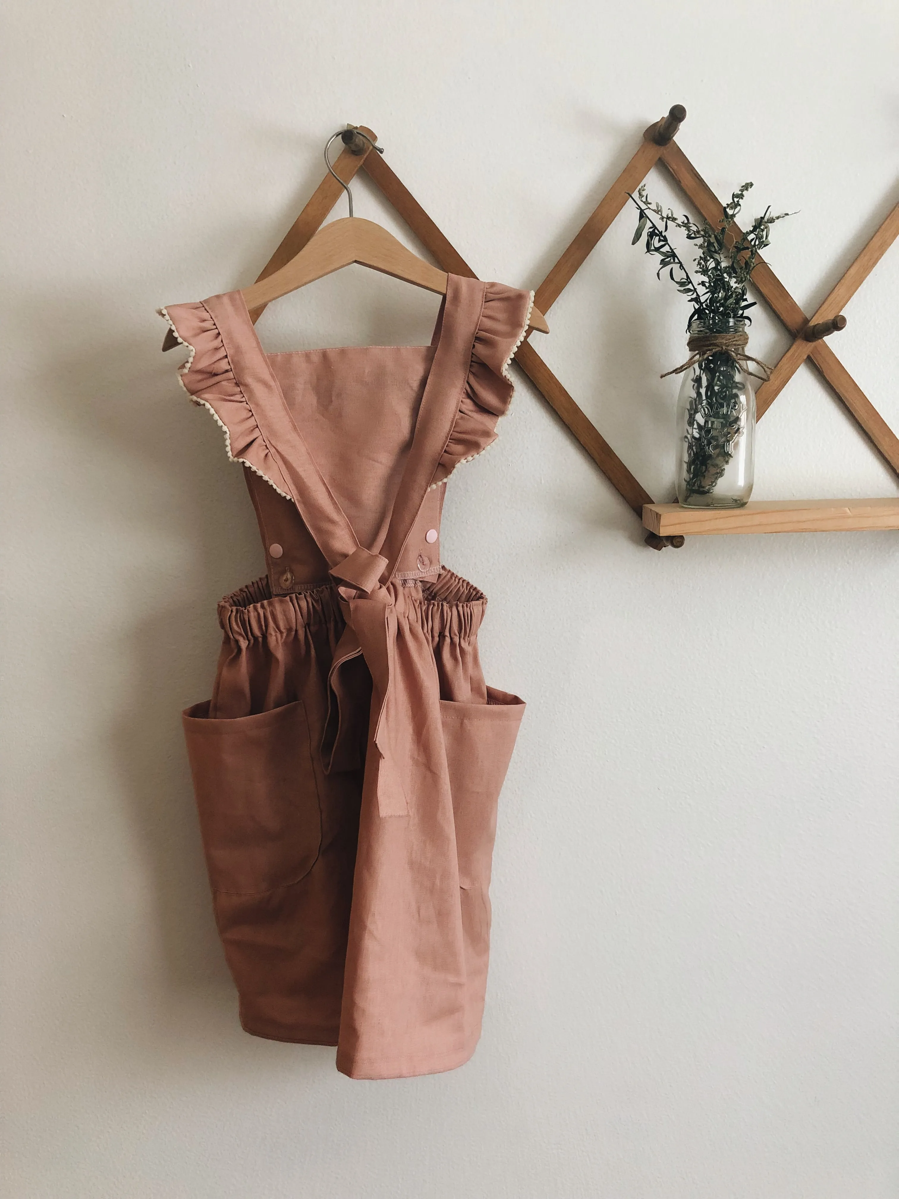 Floral Heart Hand Embroidered 3 Piece Pinafore