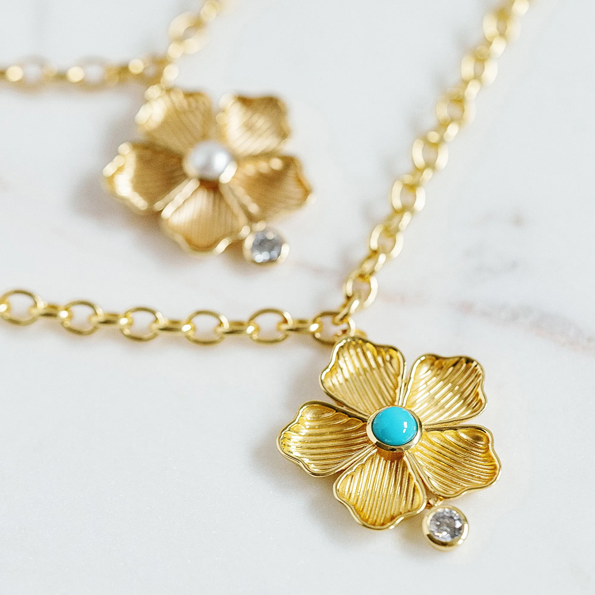 Flower Power Necklace in Sleeping Beauty Turquoise