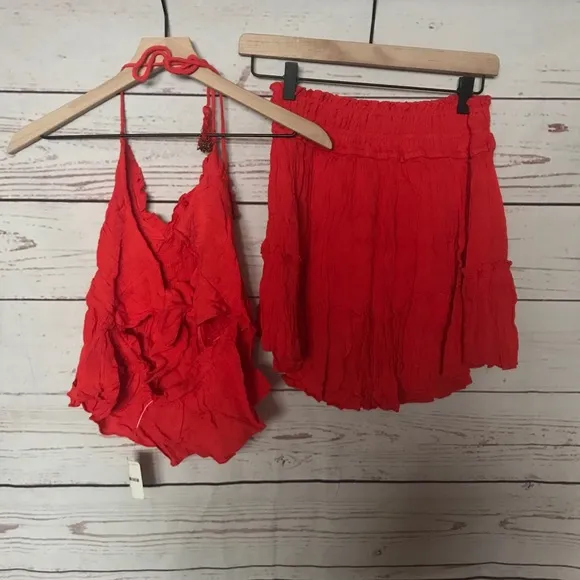 Free People Hooked On You Set Red Size XS/S