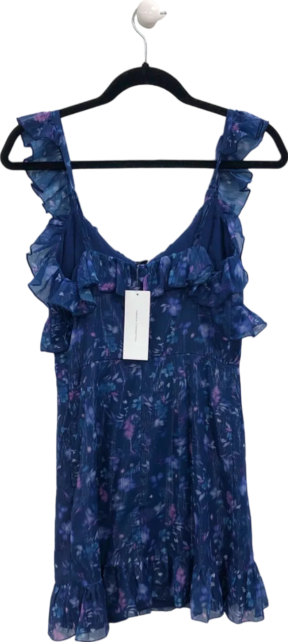 French Connection Blue Depths Ruffled Sleeveless Dress UK 8