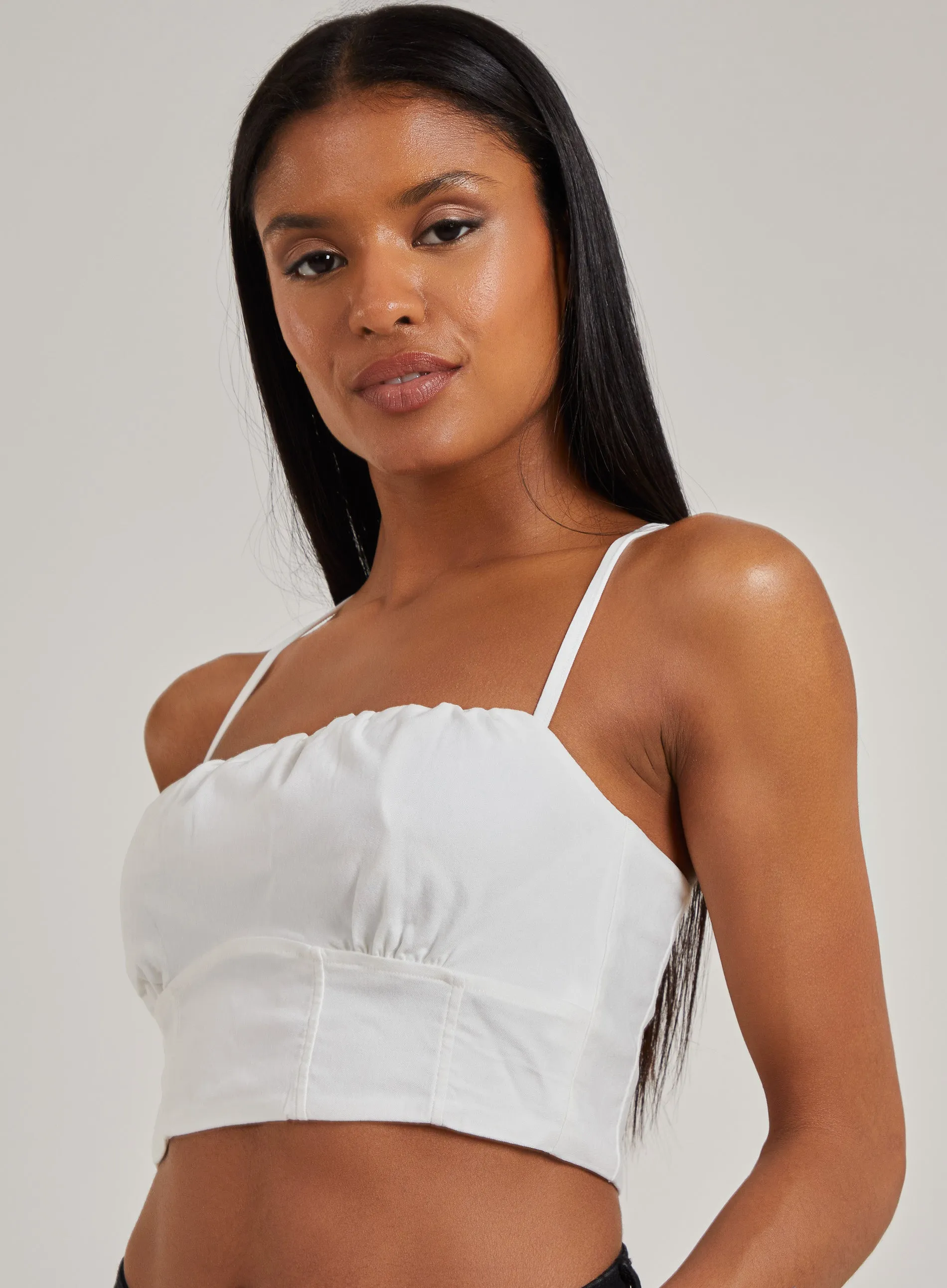 Gathered Bengaline Crop Top