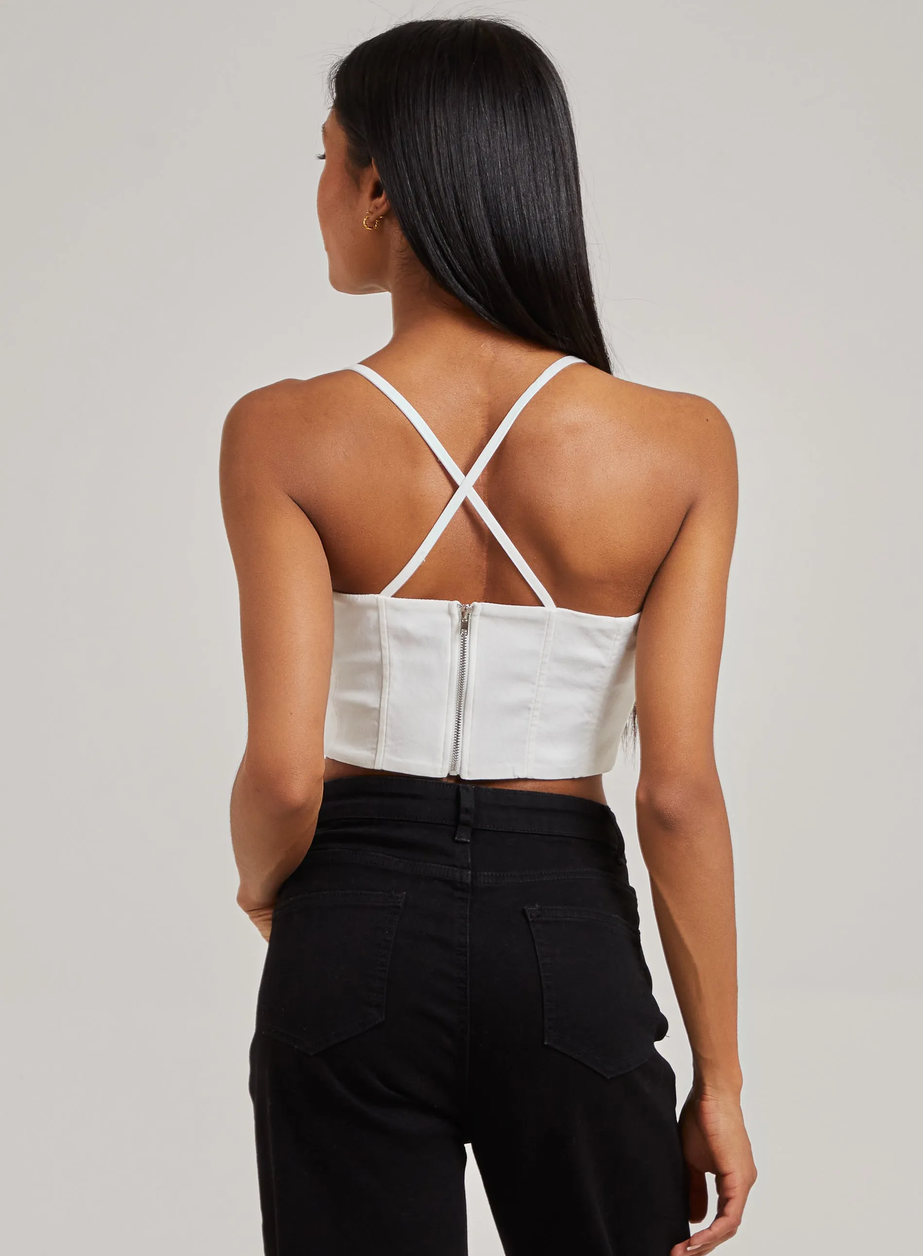 Gathered Bengaline Crop Top