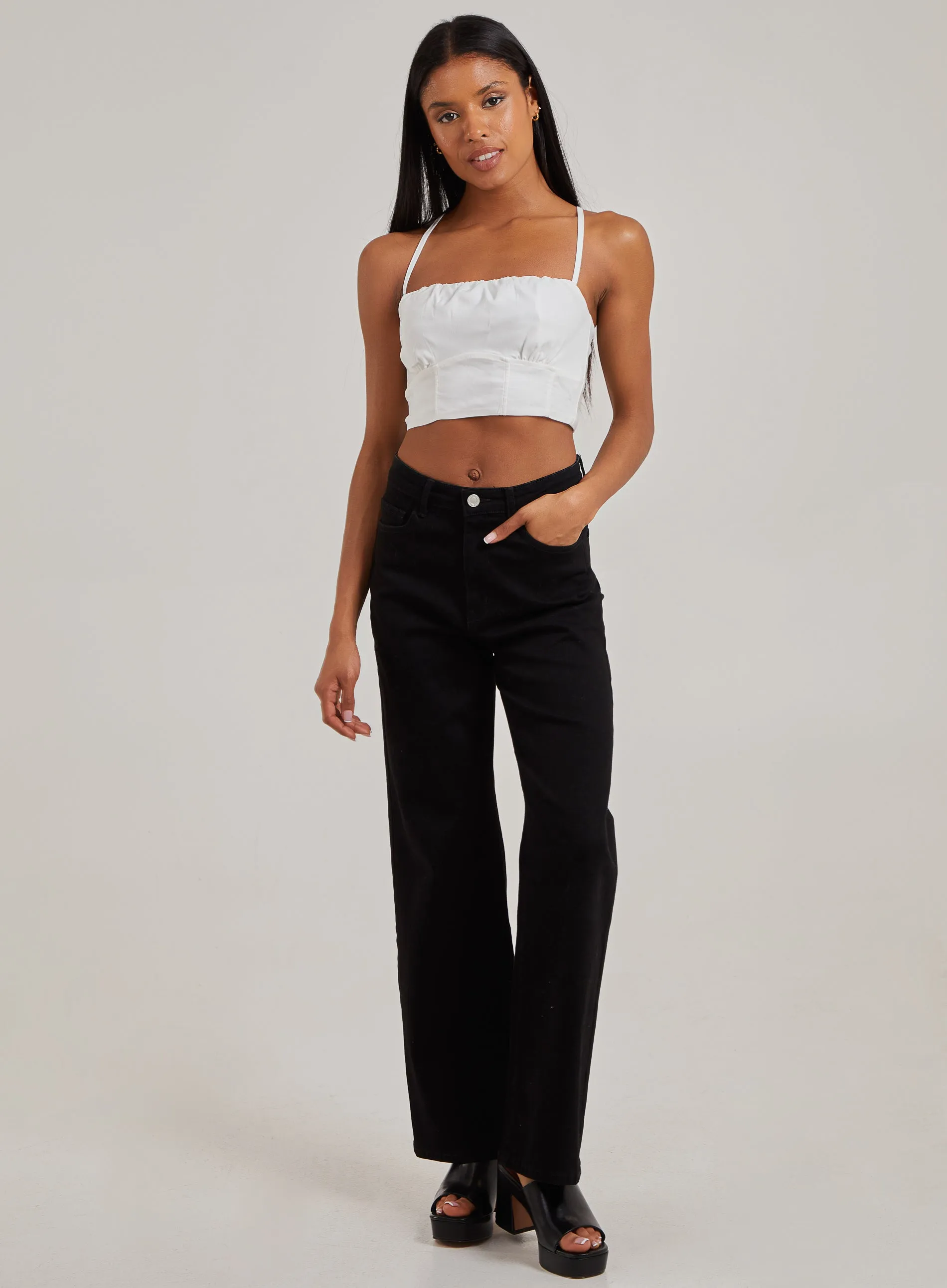 Gathered Bengaline Crop Top