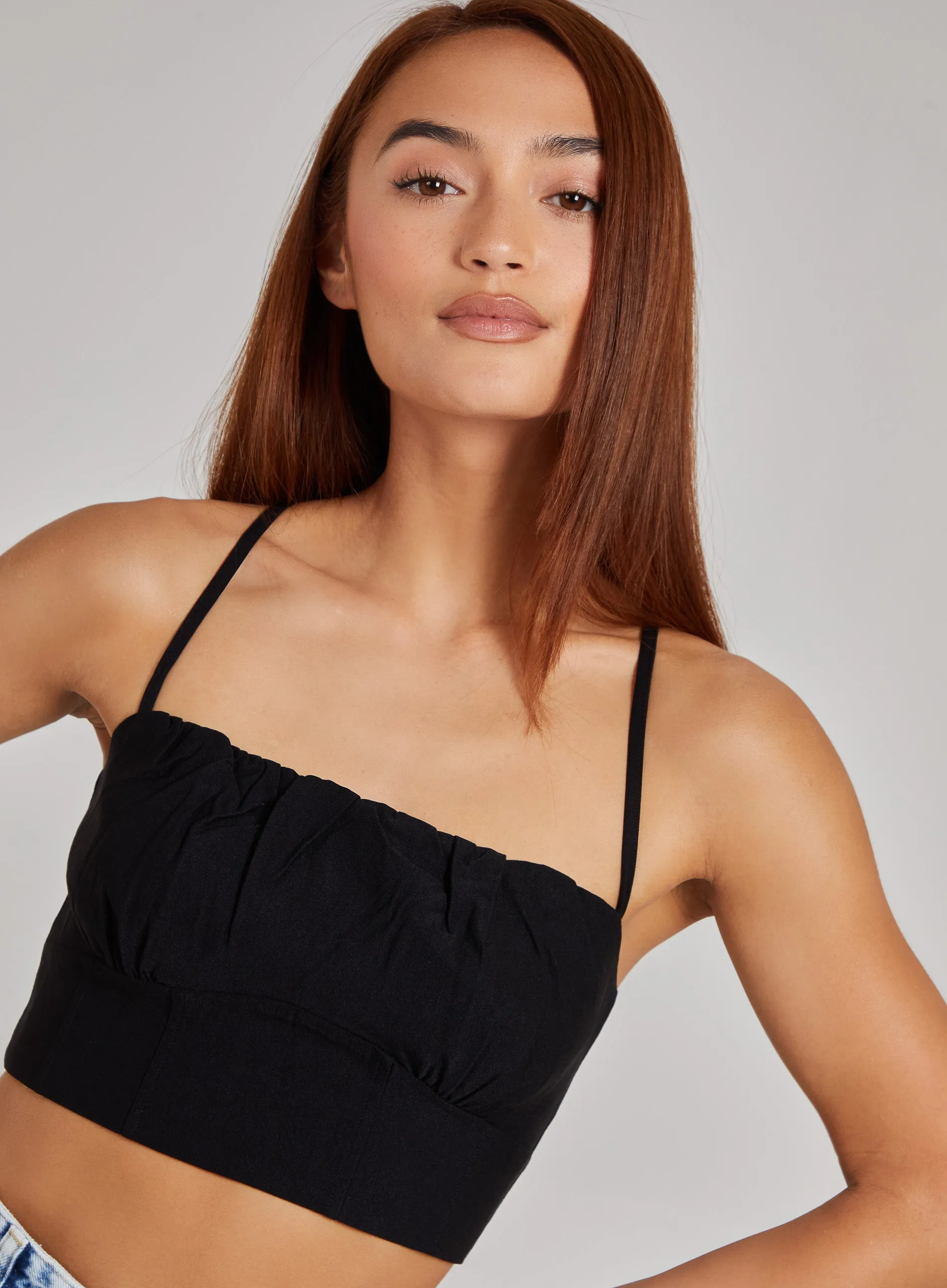 Gathered Bengaline Crop Top
