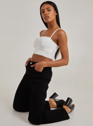 Gathered Bengaline Crop Top