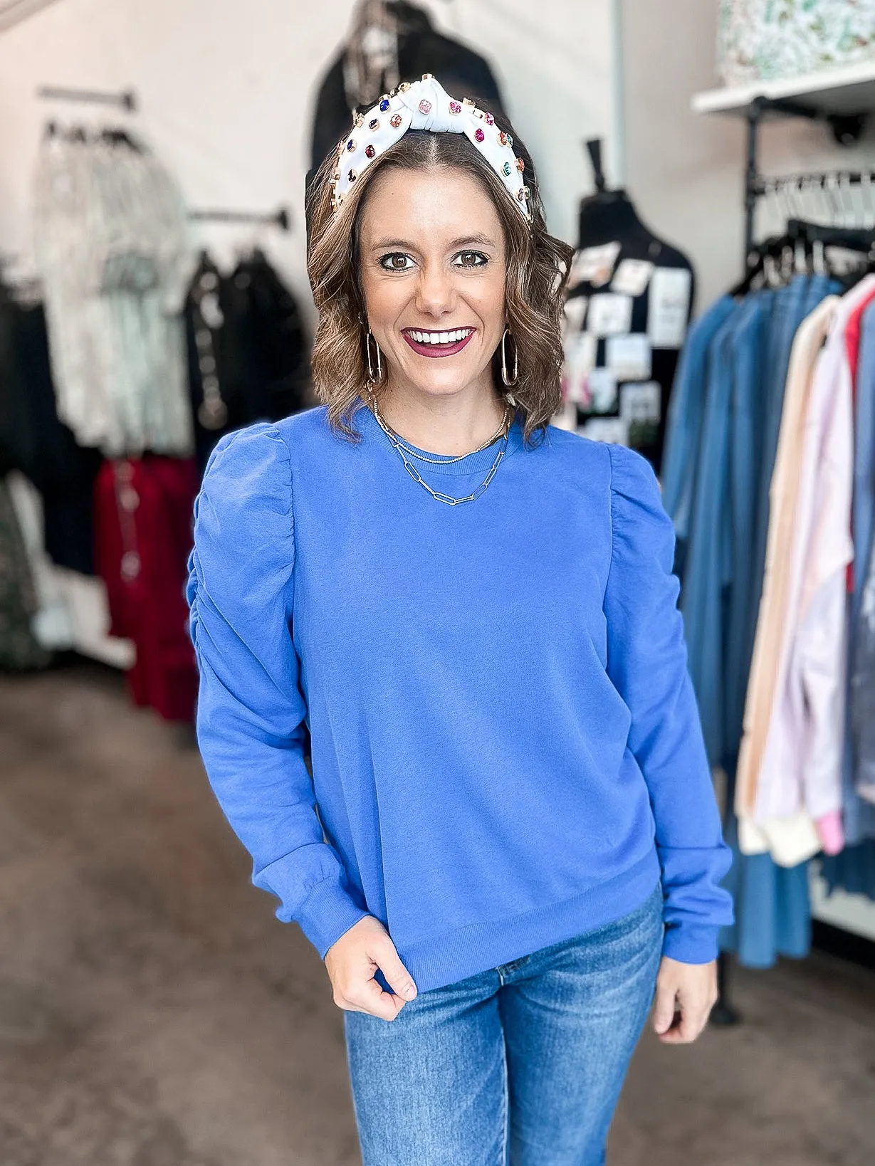 Gathered Grace Knit Top