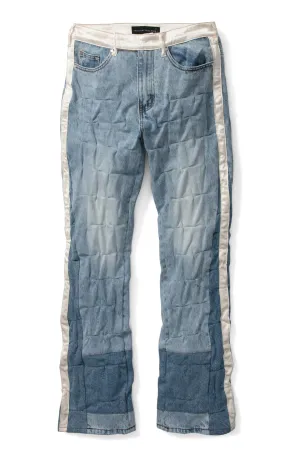 GATHERED TUXEDO DENIM PANT