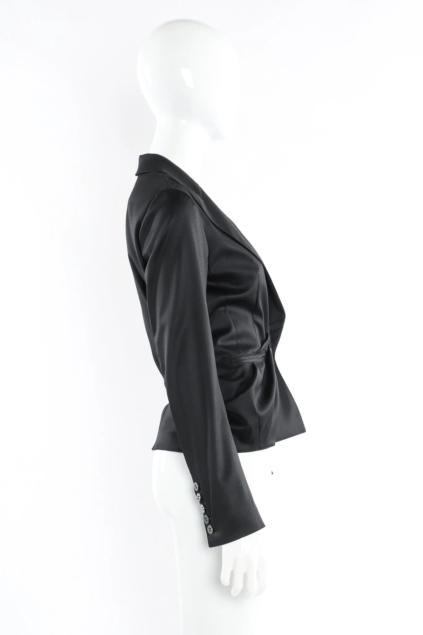 Gathered Wool Blazer
