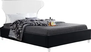 Ghost Black Velvet Queen Bed