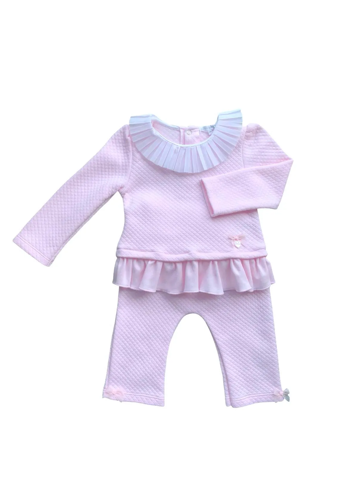 Girls Pink & White Trouser Set