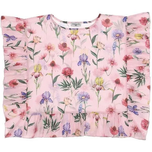 Girls Pink Floral Kaftan
