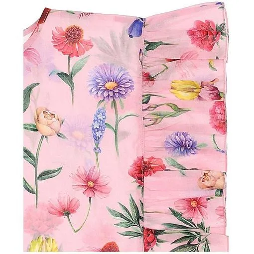 Girls Pink Floral Kaftan