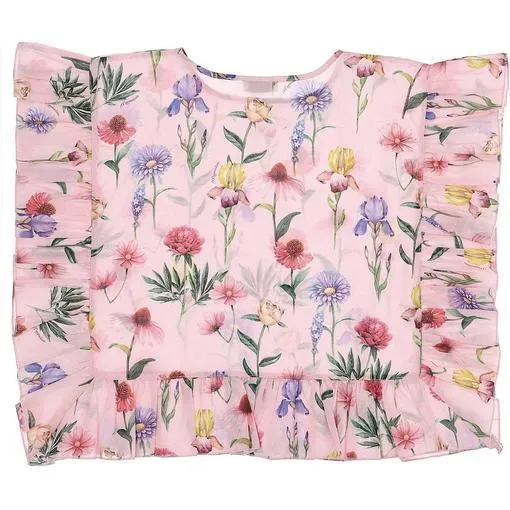 Girls Pink Floral Kaftan