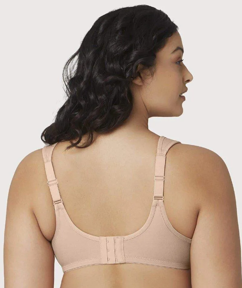Glamorise Low Cut WonderWire Lace Bra - Cafe