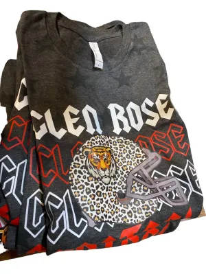 GLEN ROSE STACKED LEOPARD HELMET TEE - CHARCOAL