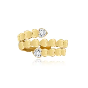 Golden Diamonds Swirl Ring