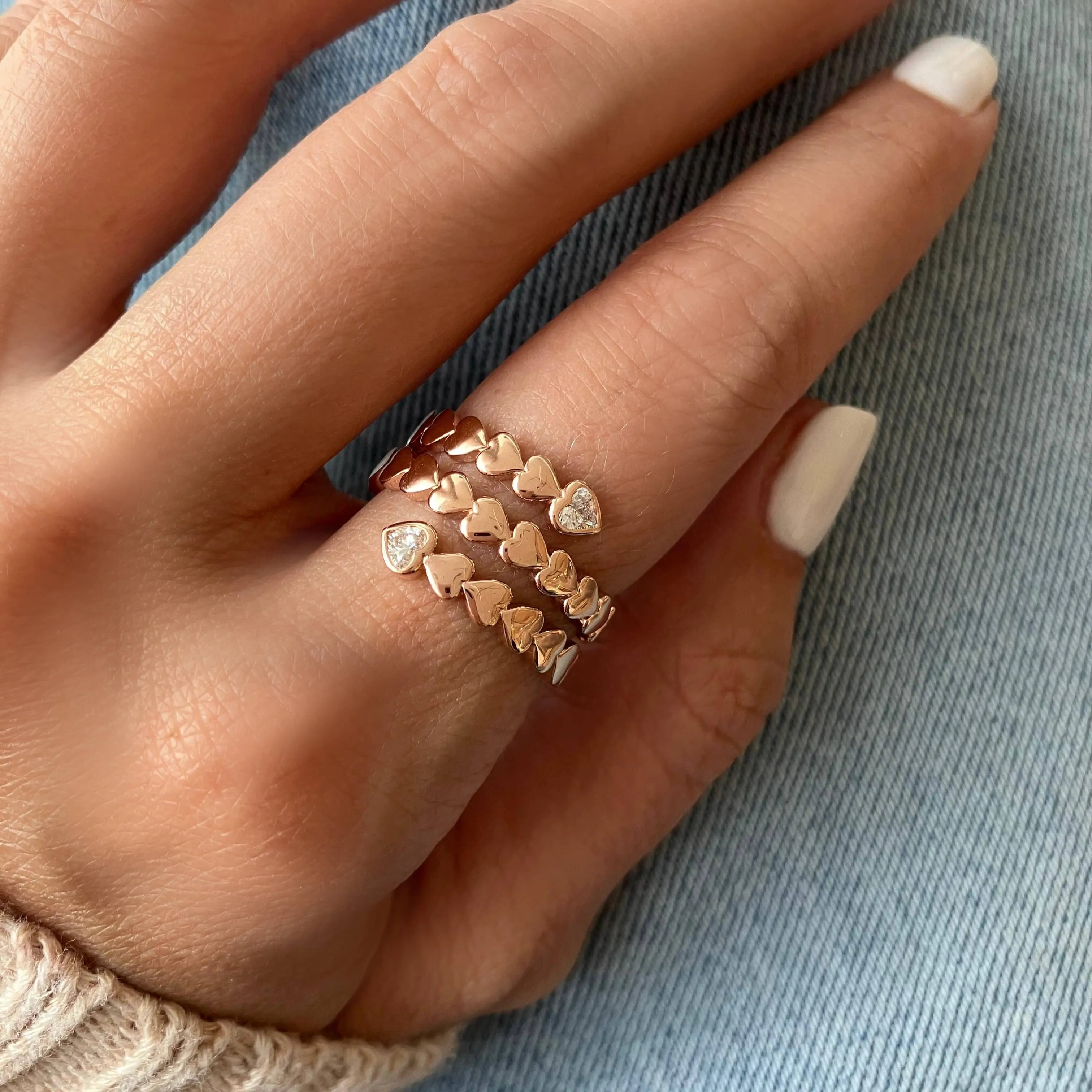 Golden Diamonds Swirl Ring