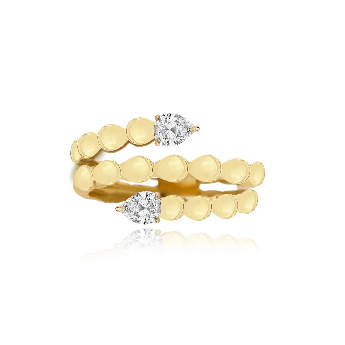 Golden Diamonds Swirl Ring