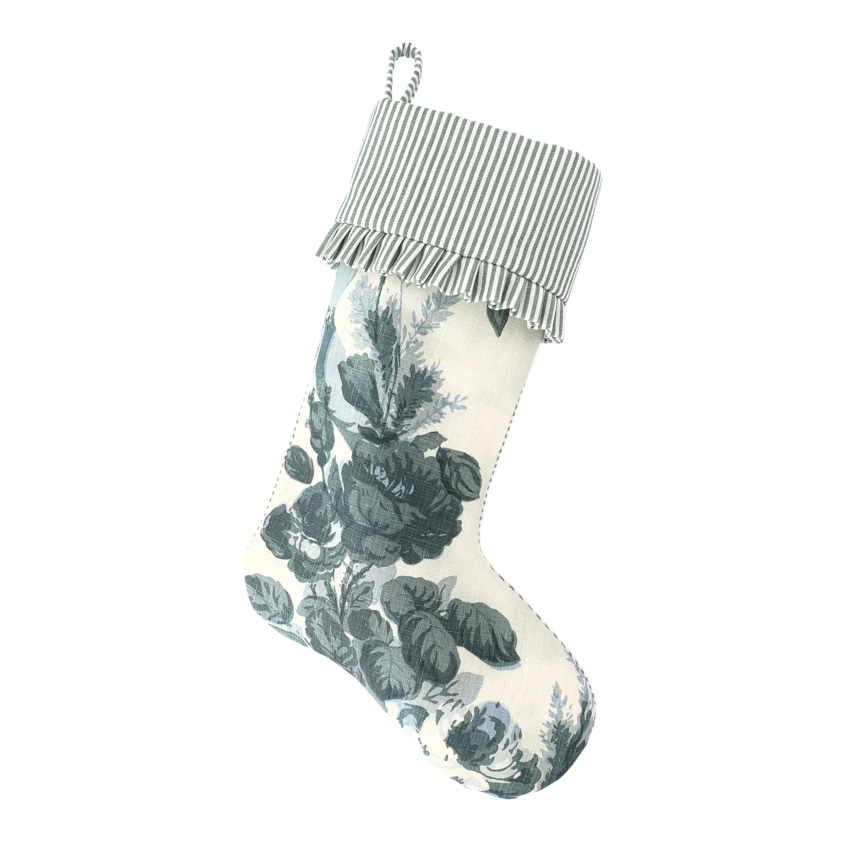 Grace Cyan Stocking with Ticking Ruffles