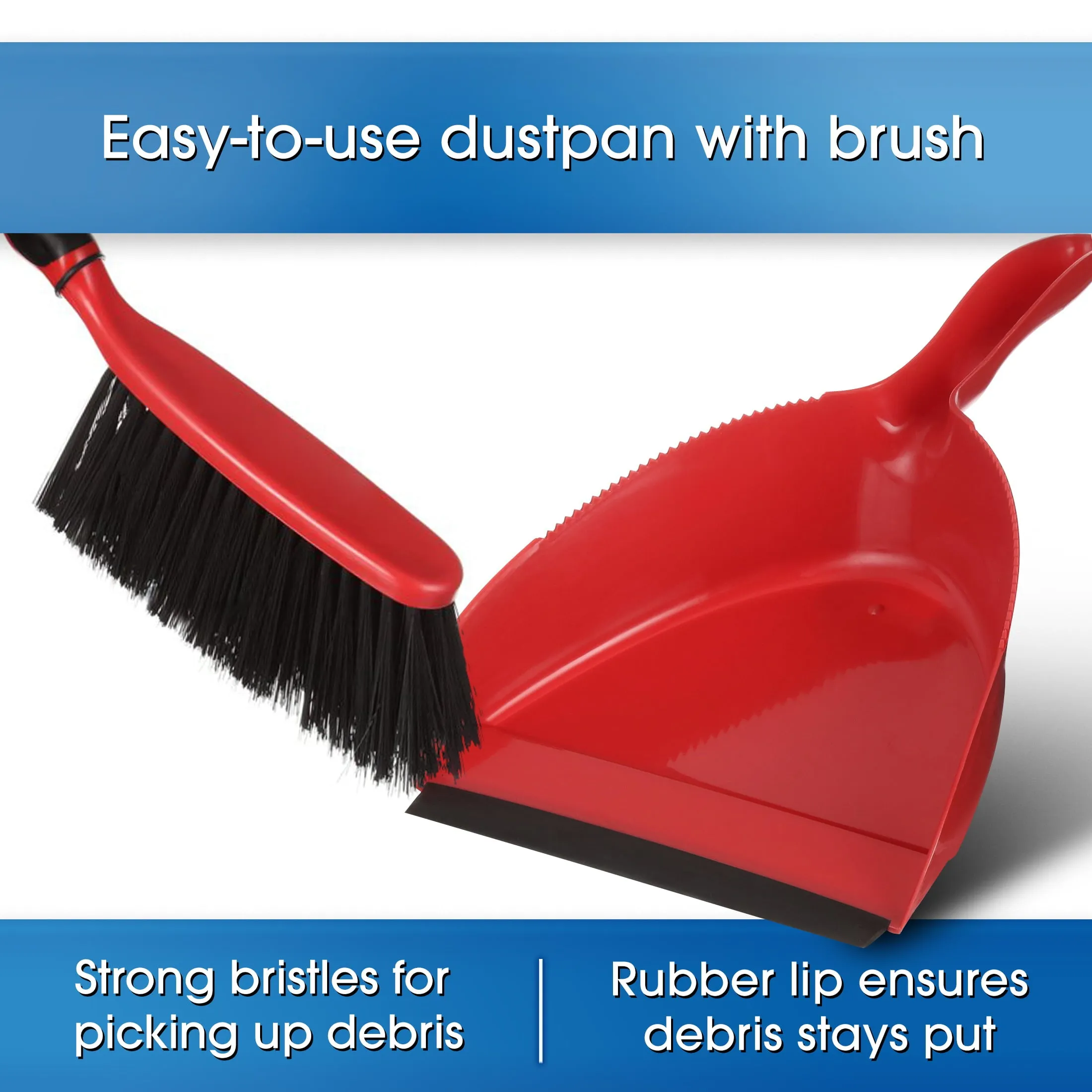 Great Value Dust Broom & Pan, Red Free Shipping