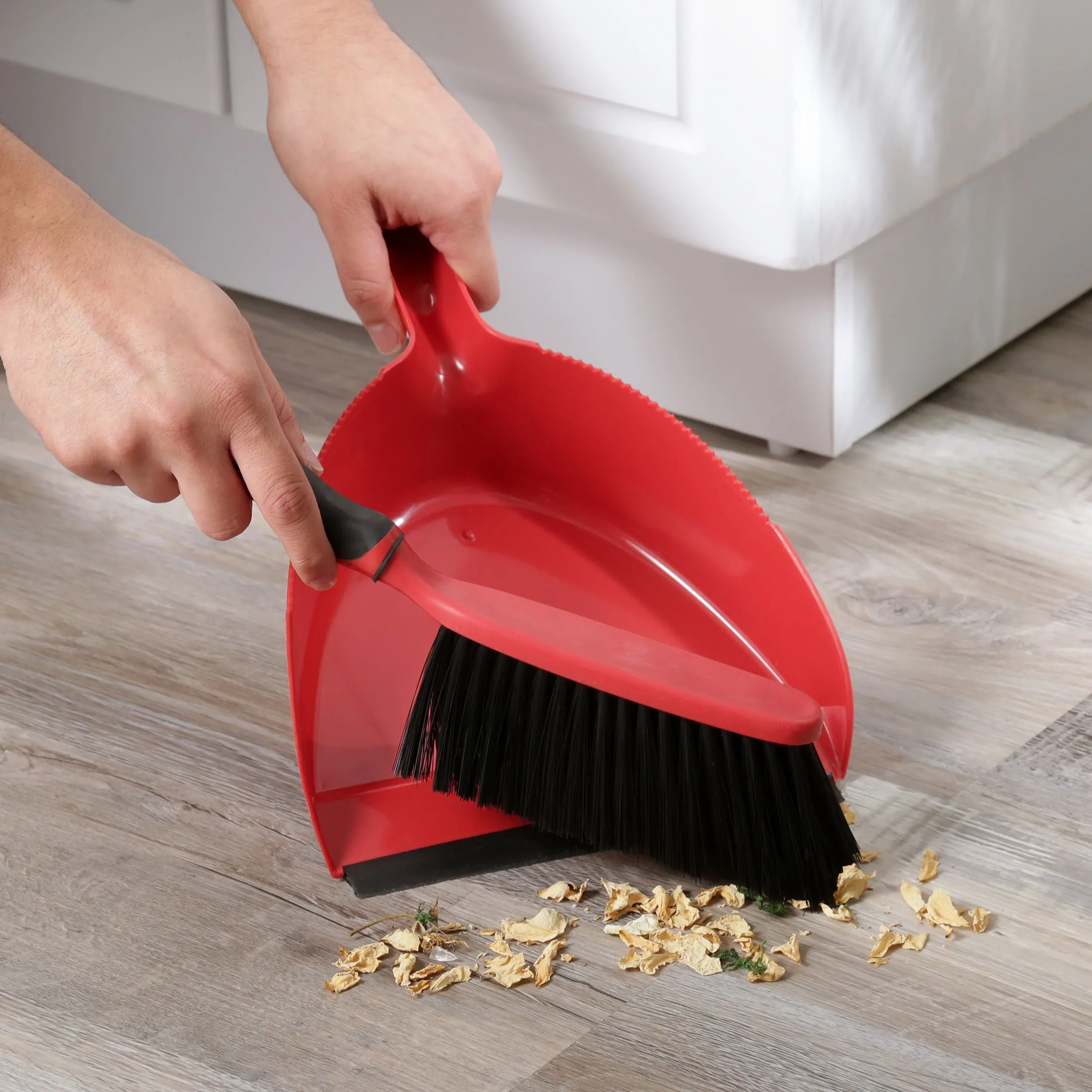 Great Value Dust Broom & Pan, Red Free Shipping