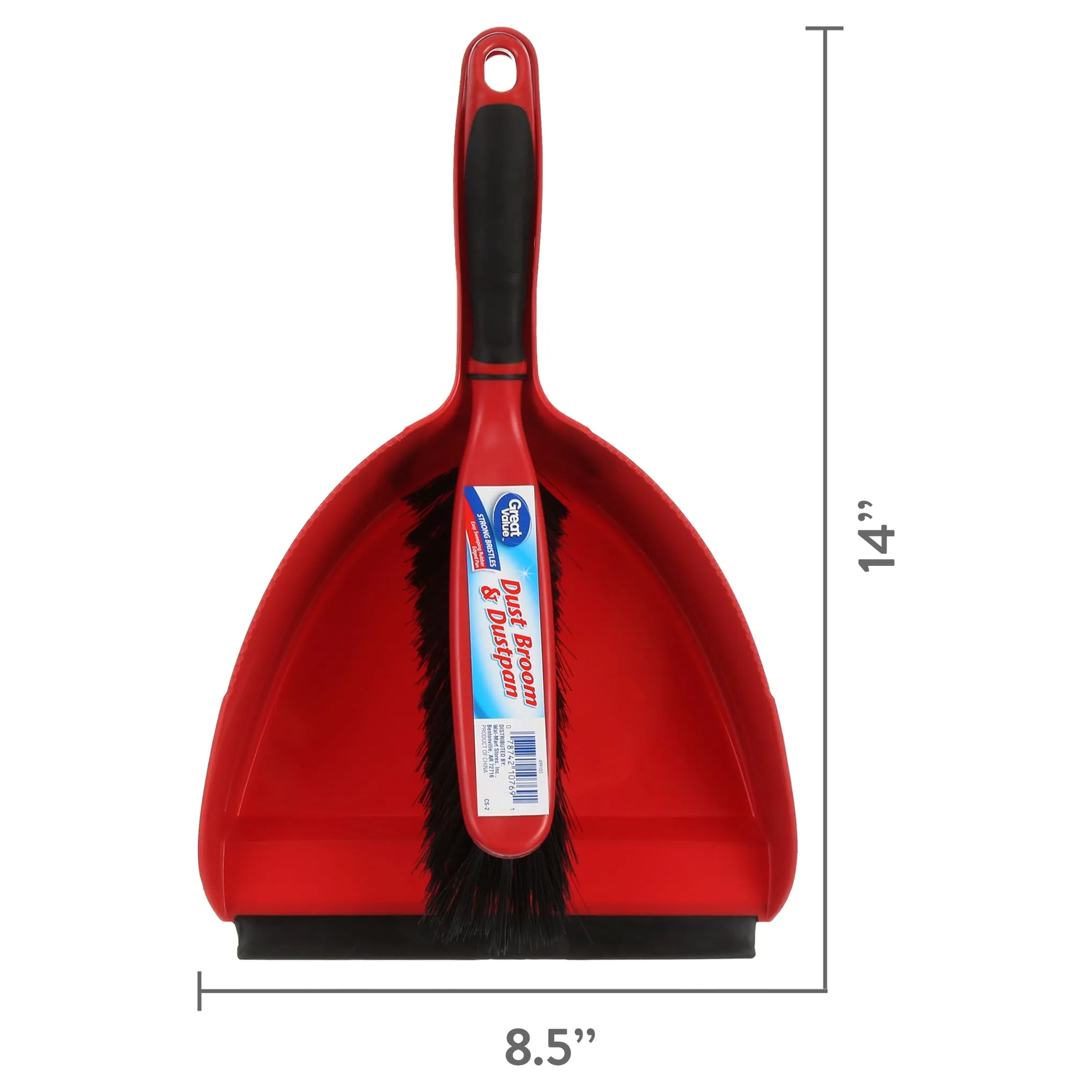 Great Value Dust Broom & Pan, Red Free Shipping