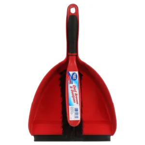 Great Value Dust Broom & Pan, Red Free Shipping