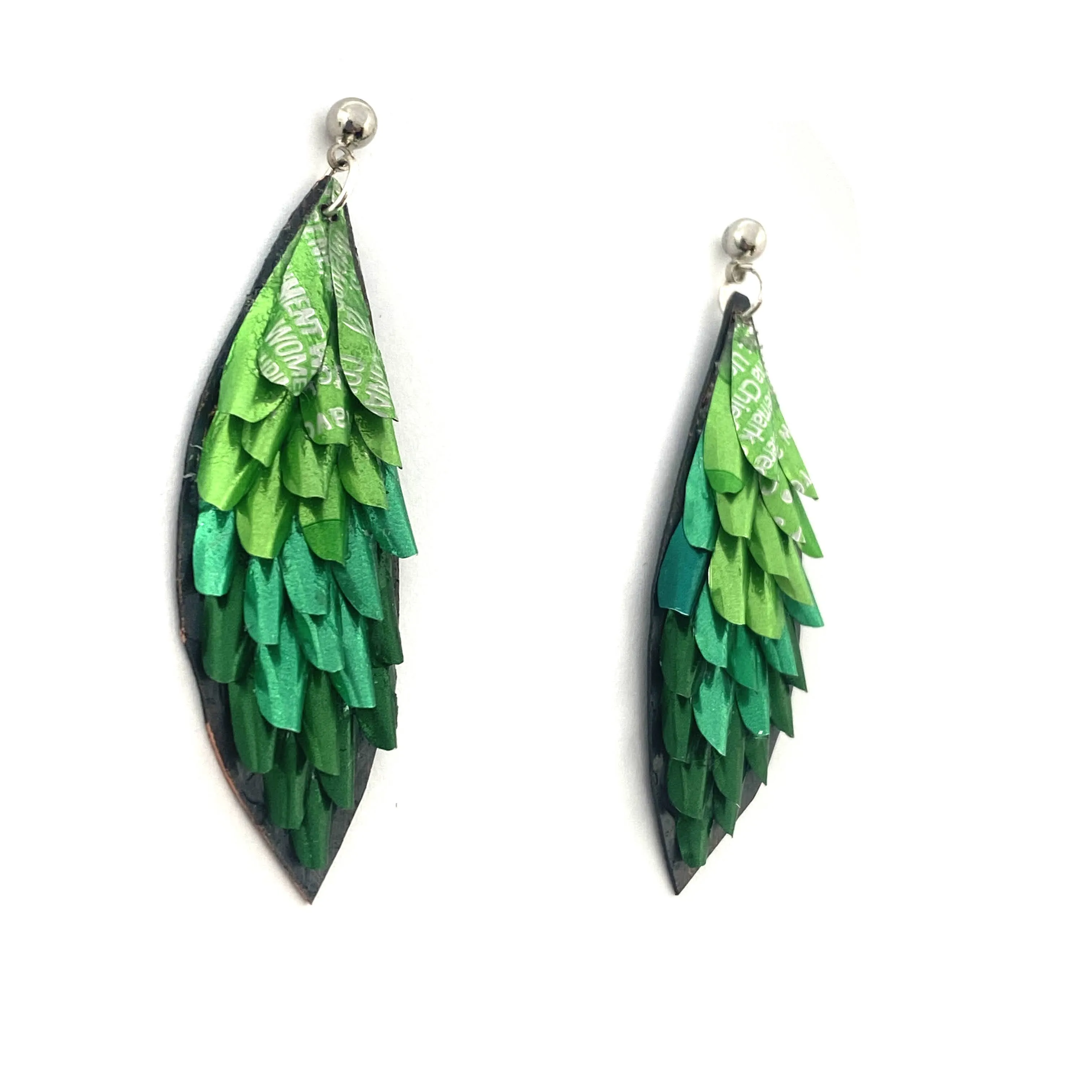 Green Gradient Drop Aluminum Earrings