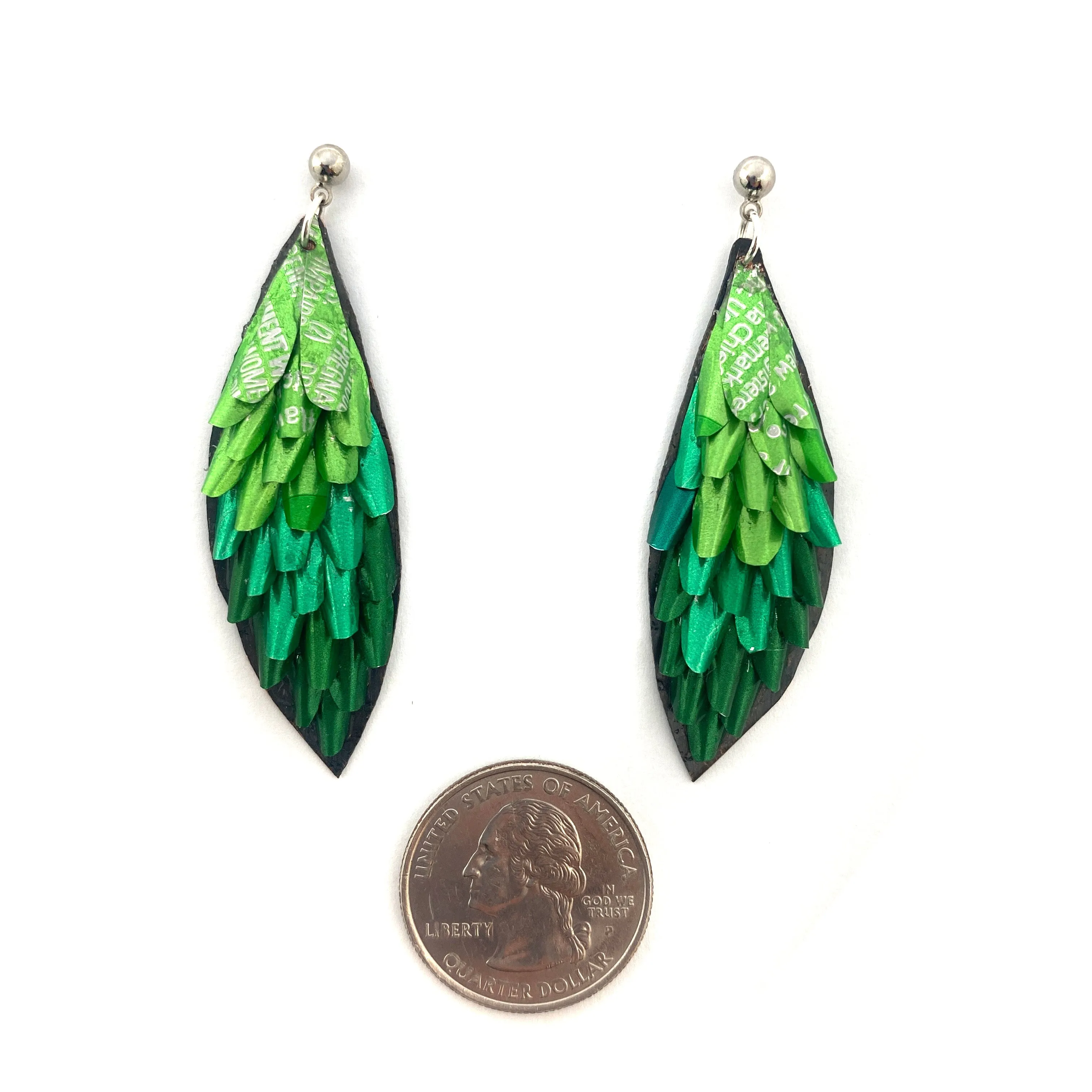 Green Gradient Drop Aluminum Earrings