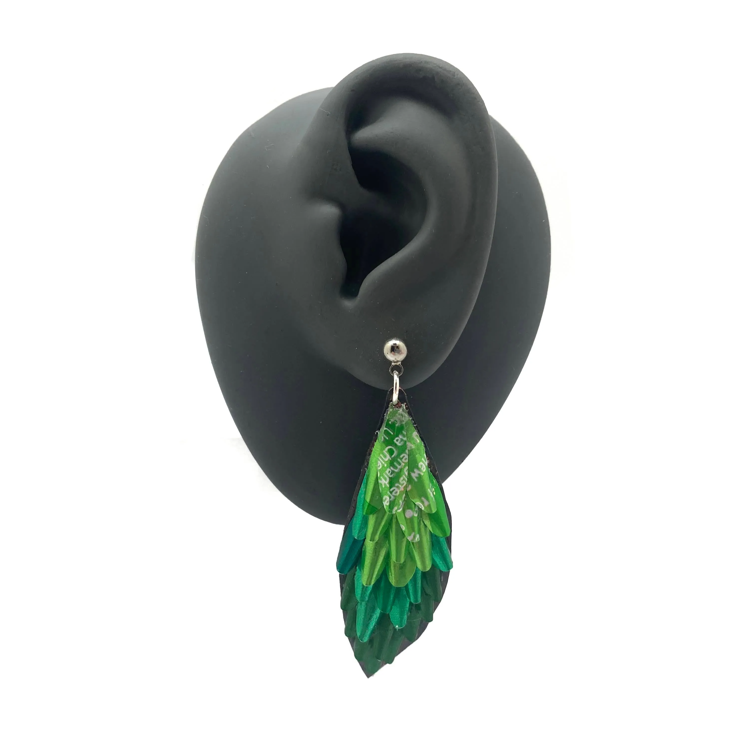 Green Gradient Drop Aluminum Earrings