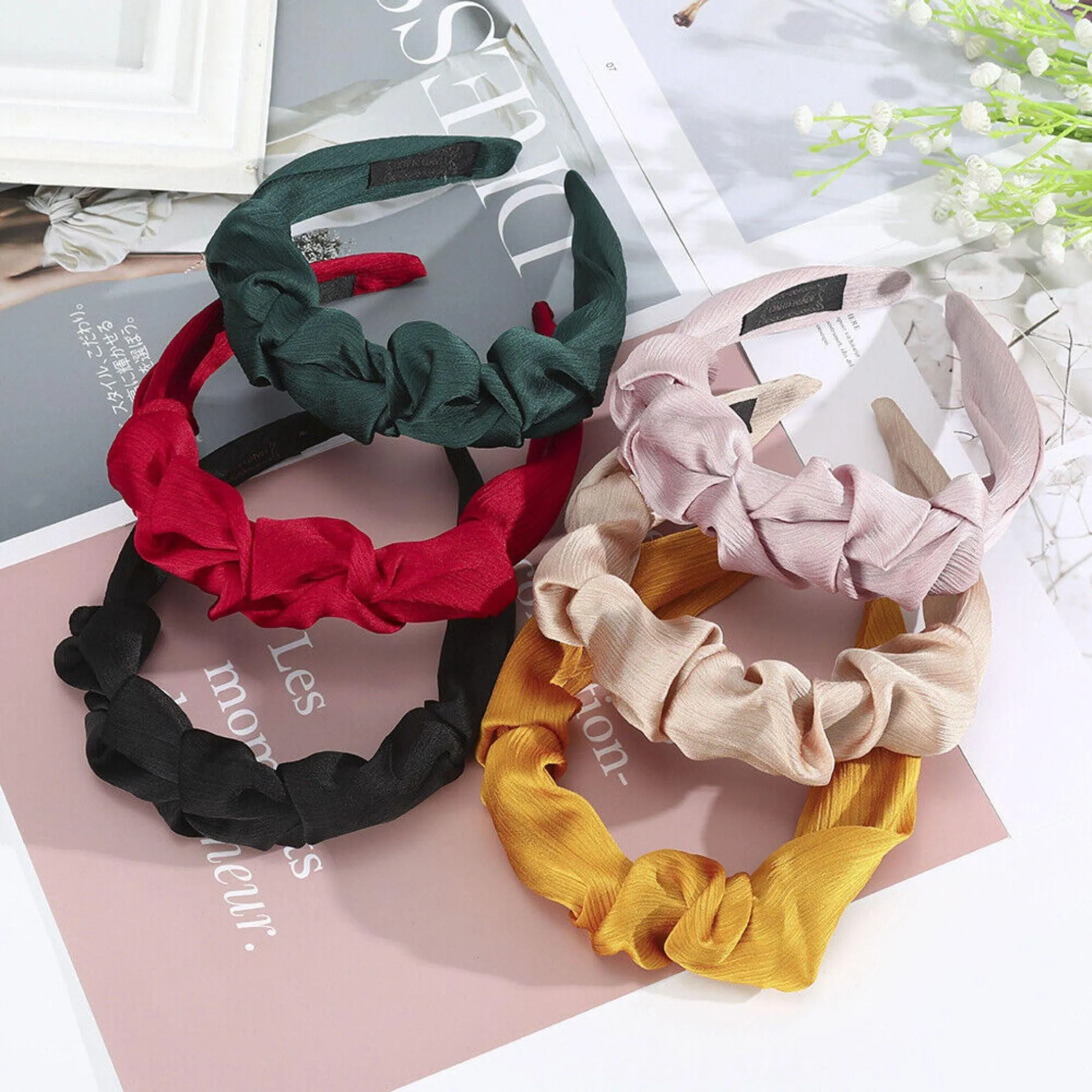 Green Pleated Headband