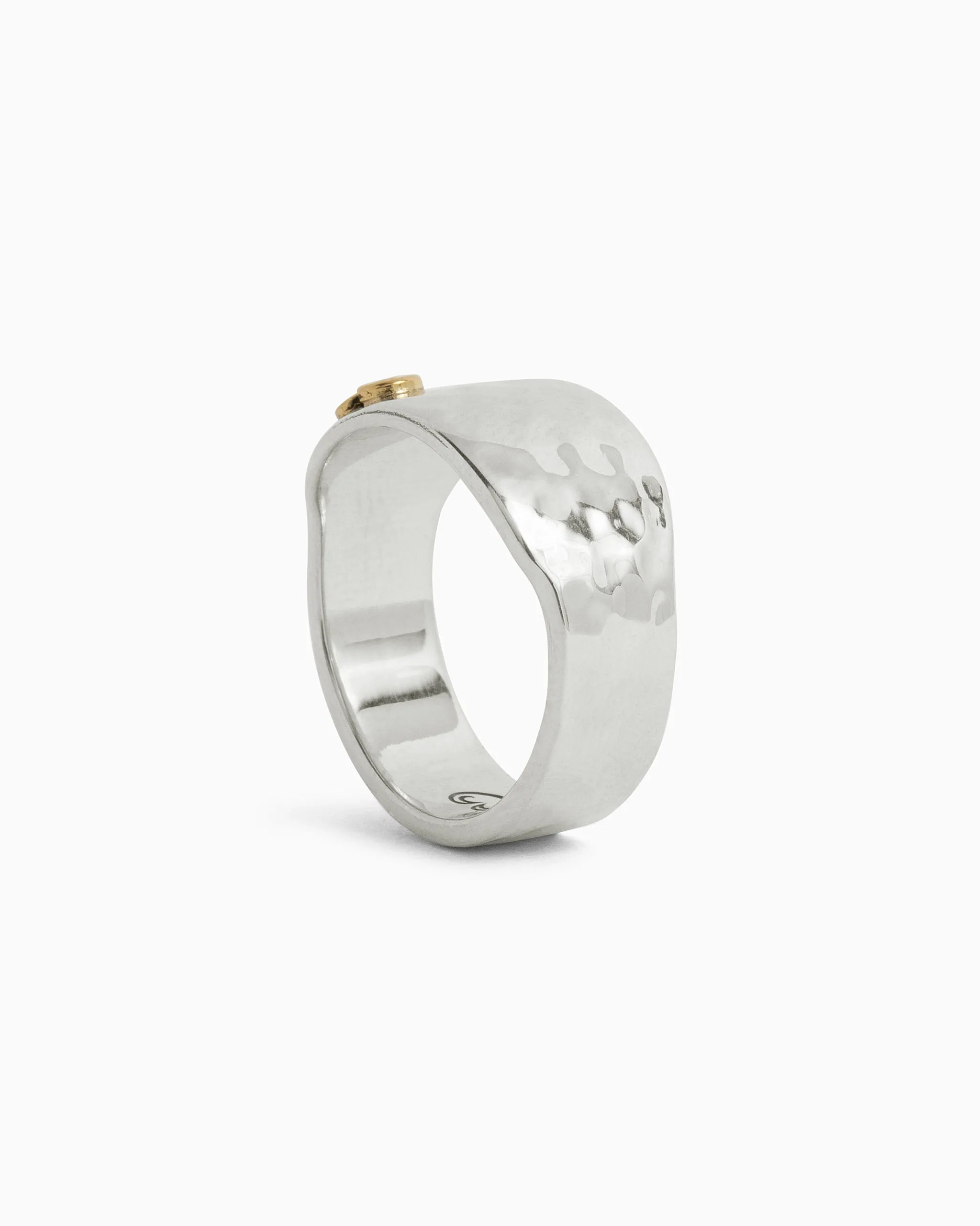 Hammered Statement Band with Petroglyph