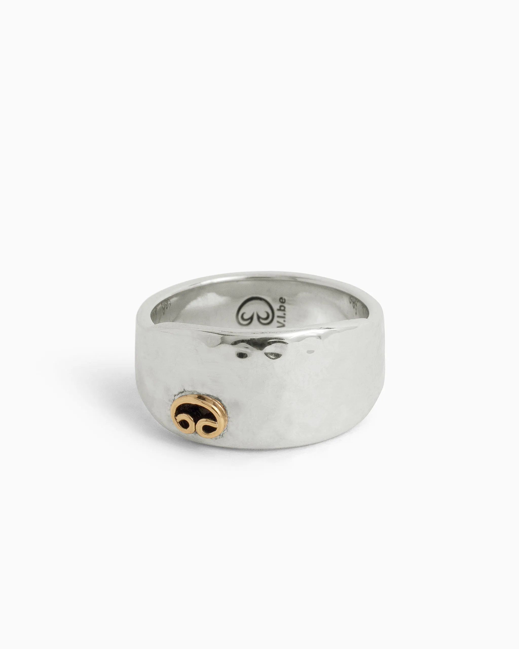 Hammered Statement Band with Petroglyph