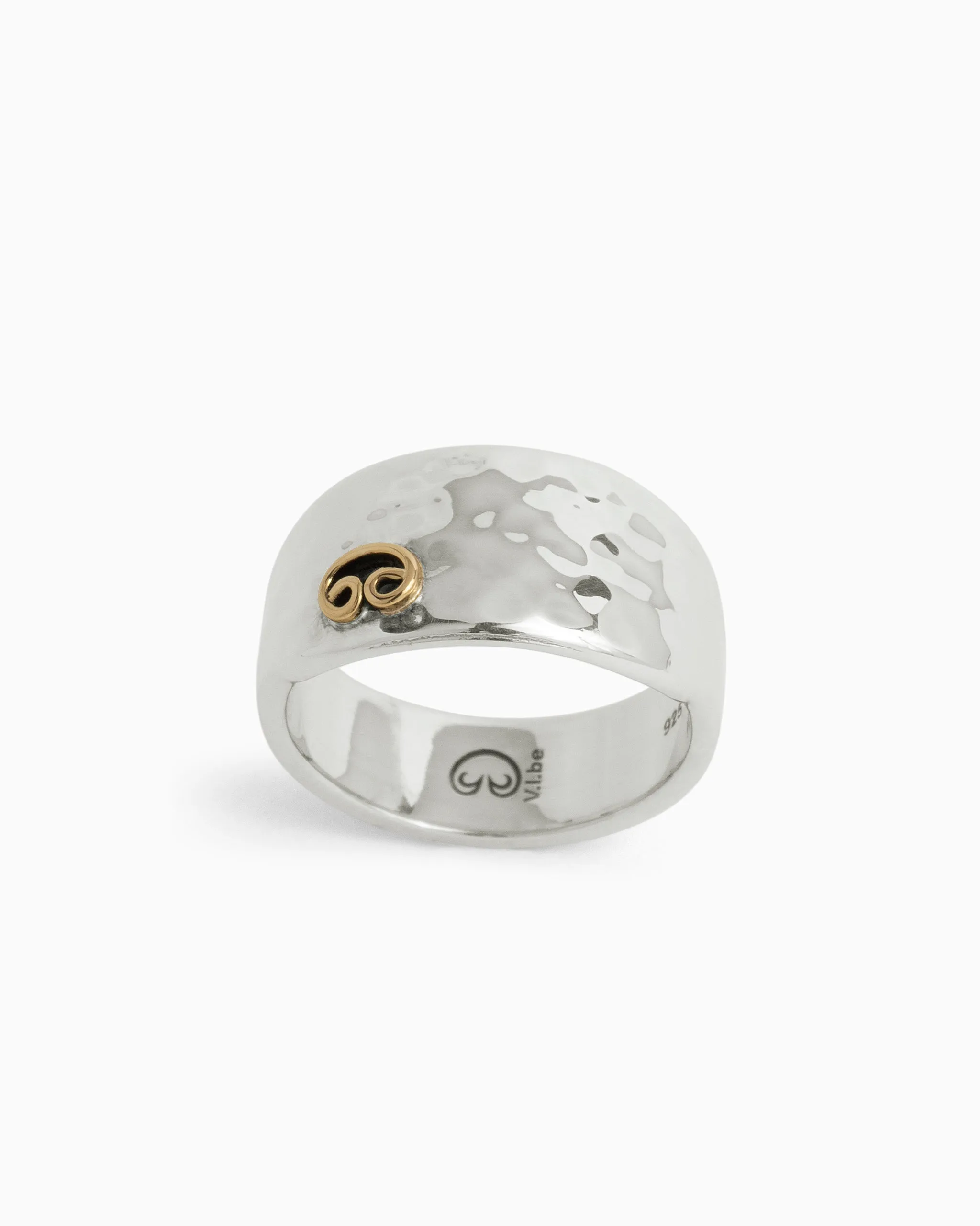 Hammered Statement Band with Petroglyph
