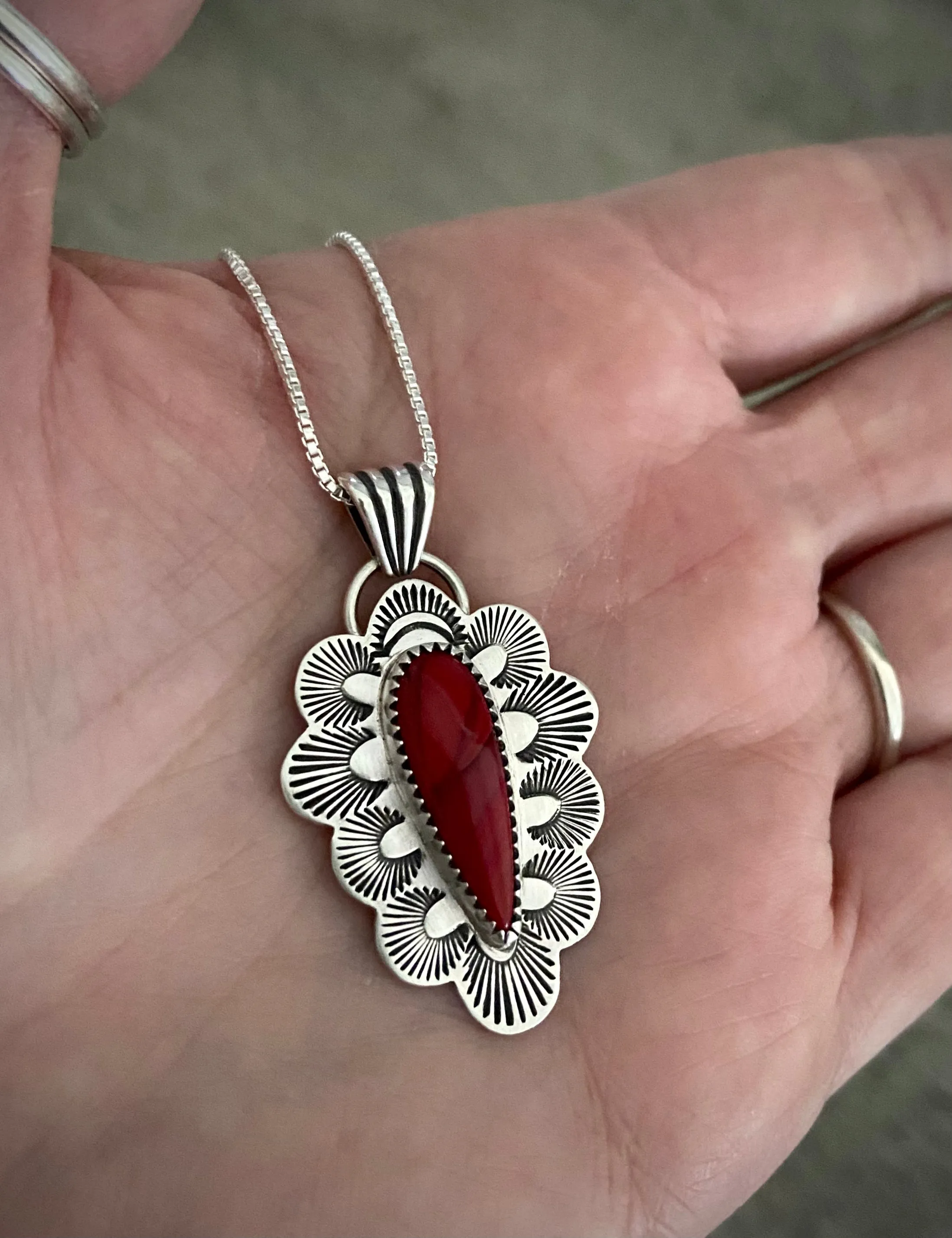 Hand Stamped Rosarita Pendant