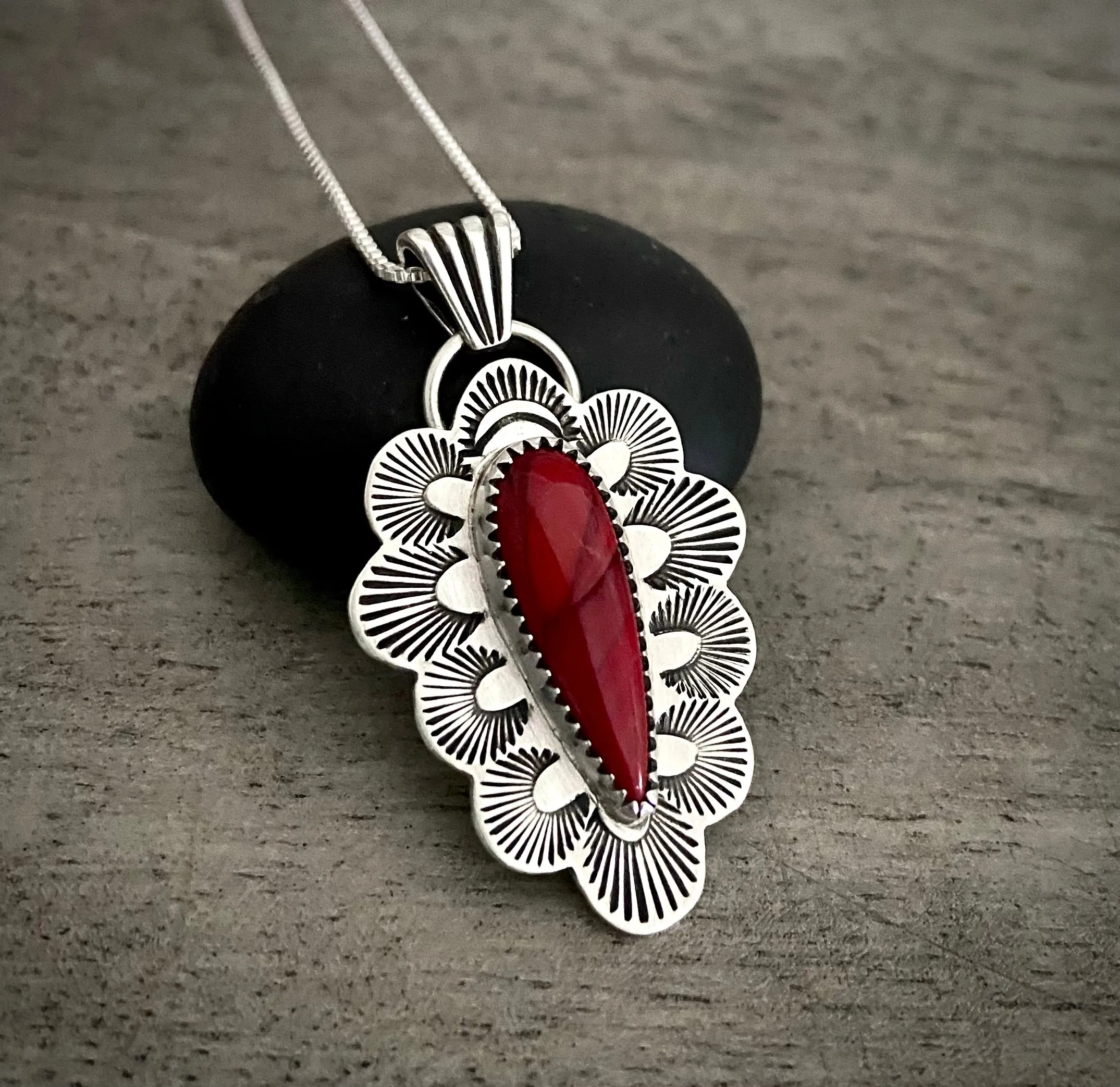 Hand Stamped Rosarita Pendant