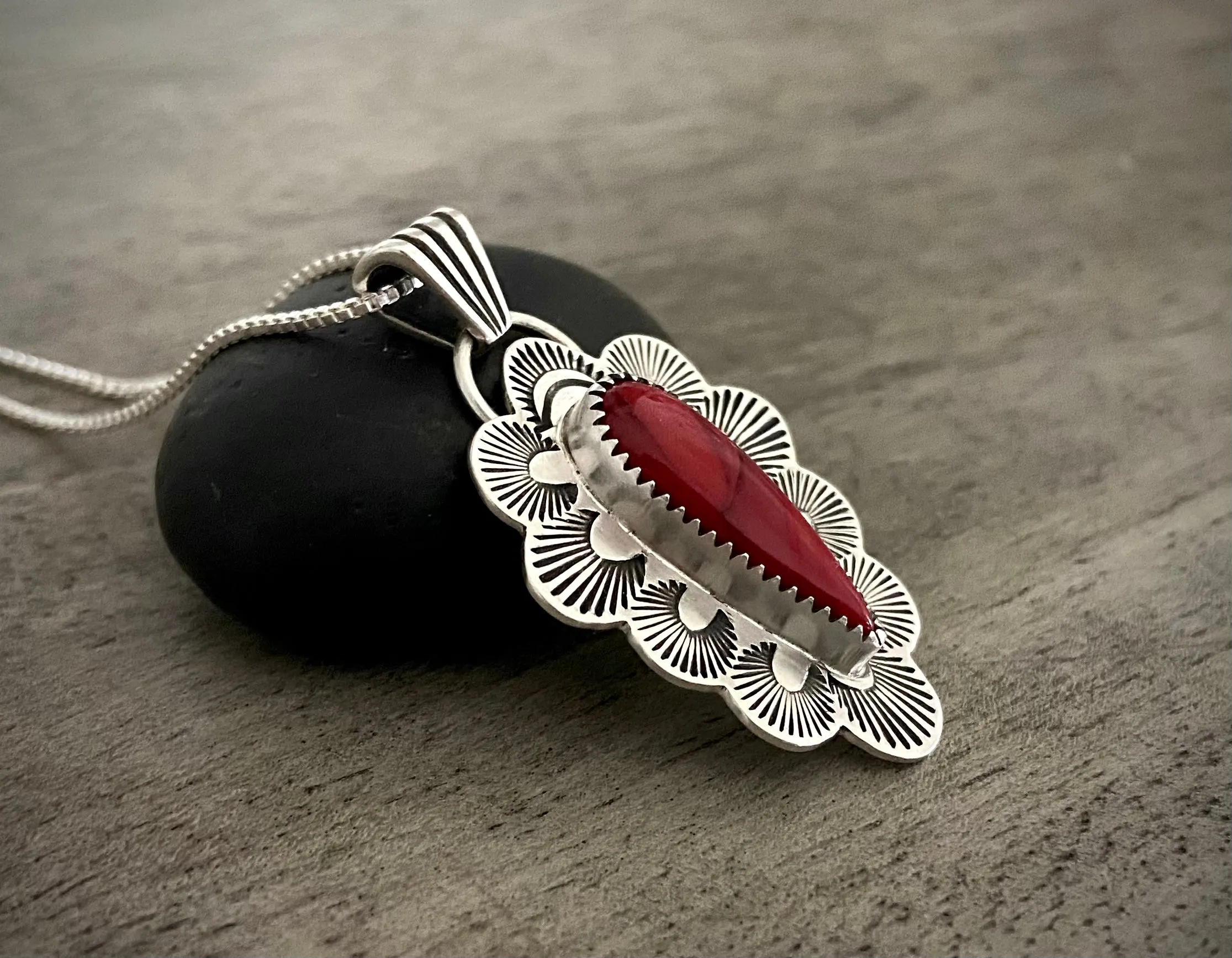 Hand Stamped Rosarita Pendant