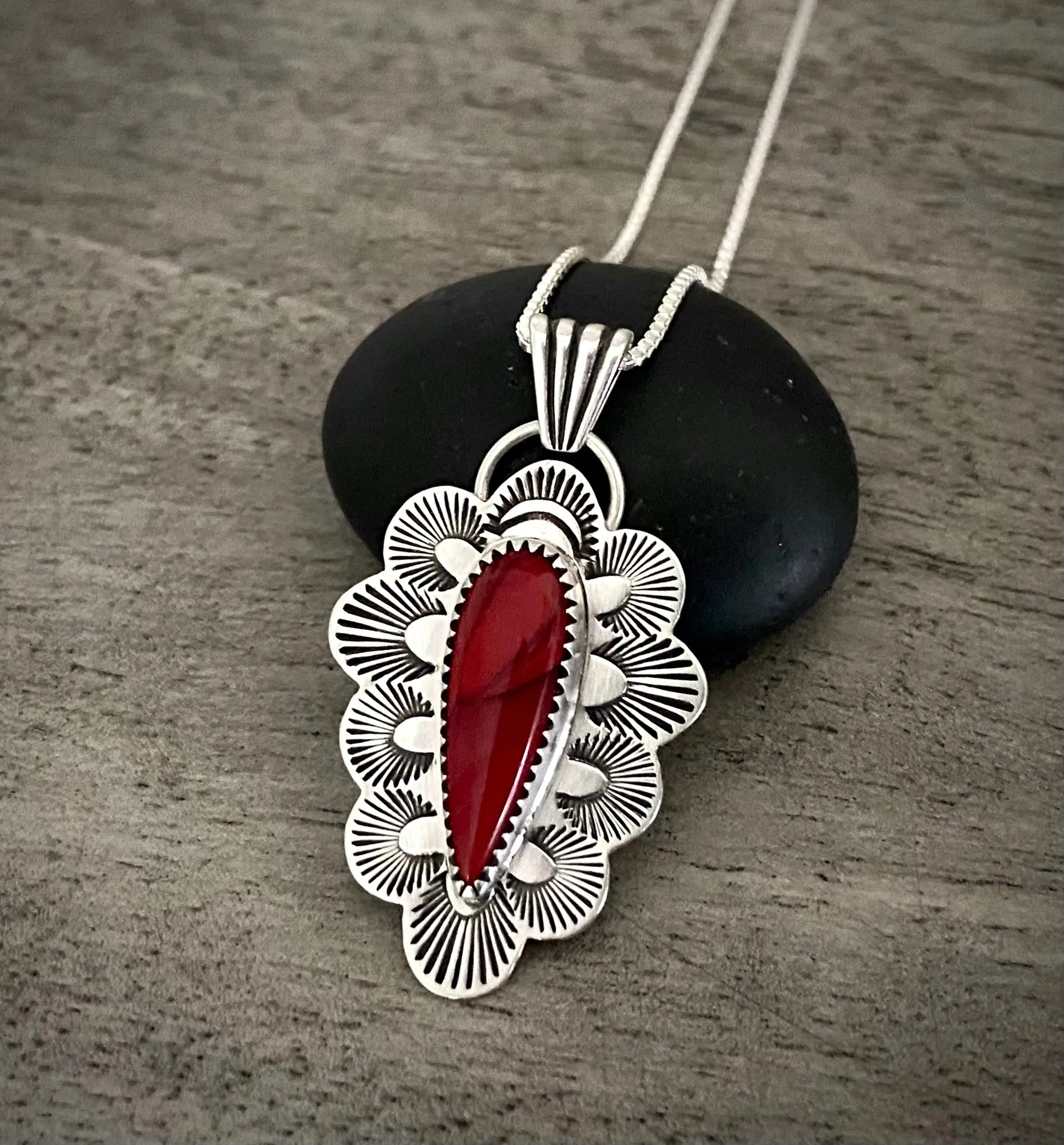 Hand Stamped Rosarita Pendant