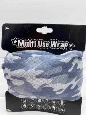 HER Multi Use Bandeau Headband Scarf Scrunchie Hair Ponytail Camo Grey