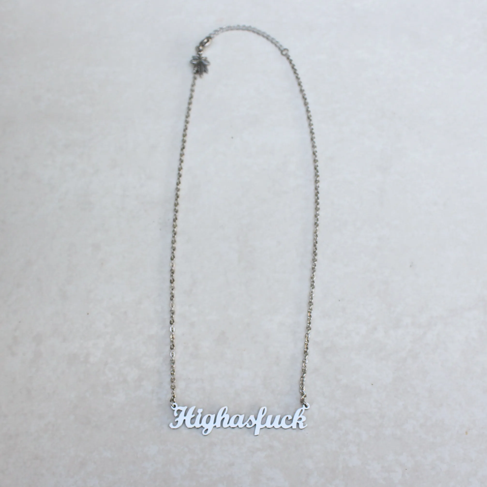 High As Fuck Statement Necklace - Silver