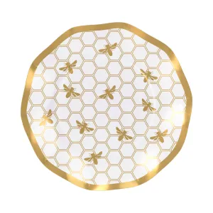Honeybee Wavy Paper Dessert Plates