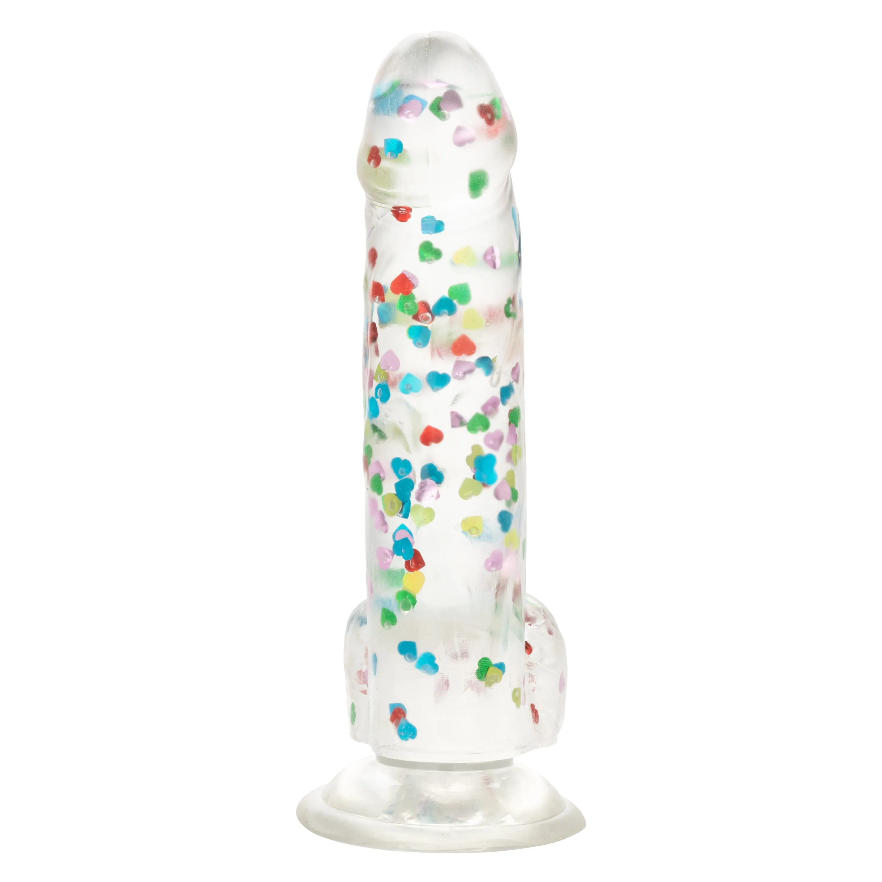 I Love Dick Heart Shaped Confetti 8 Inch Dildo