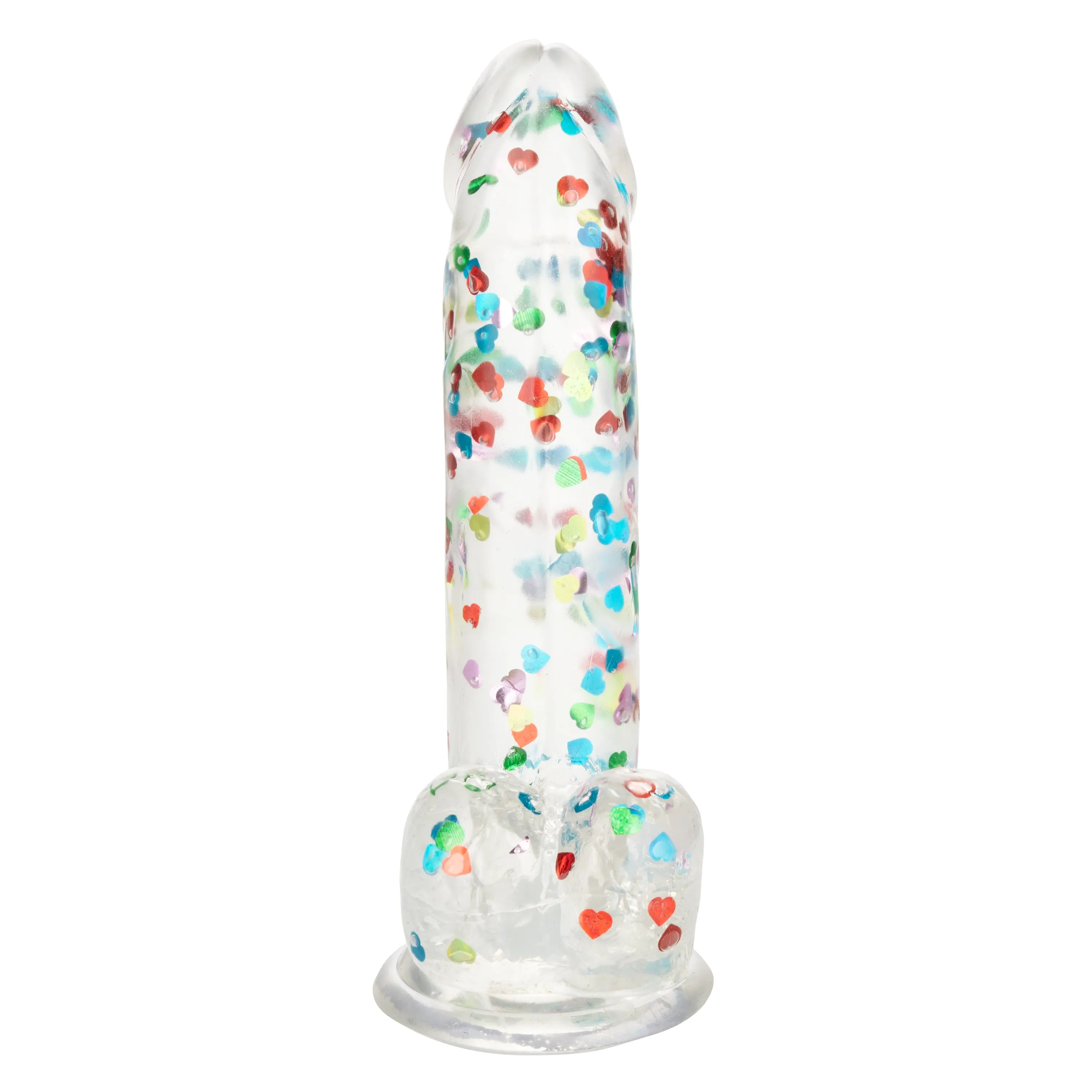 I Love Dick Heart Shaped Confetti 8 Inch Dildo