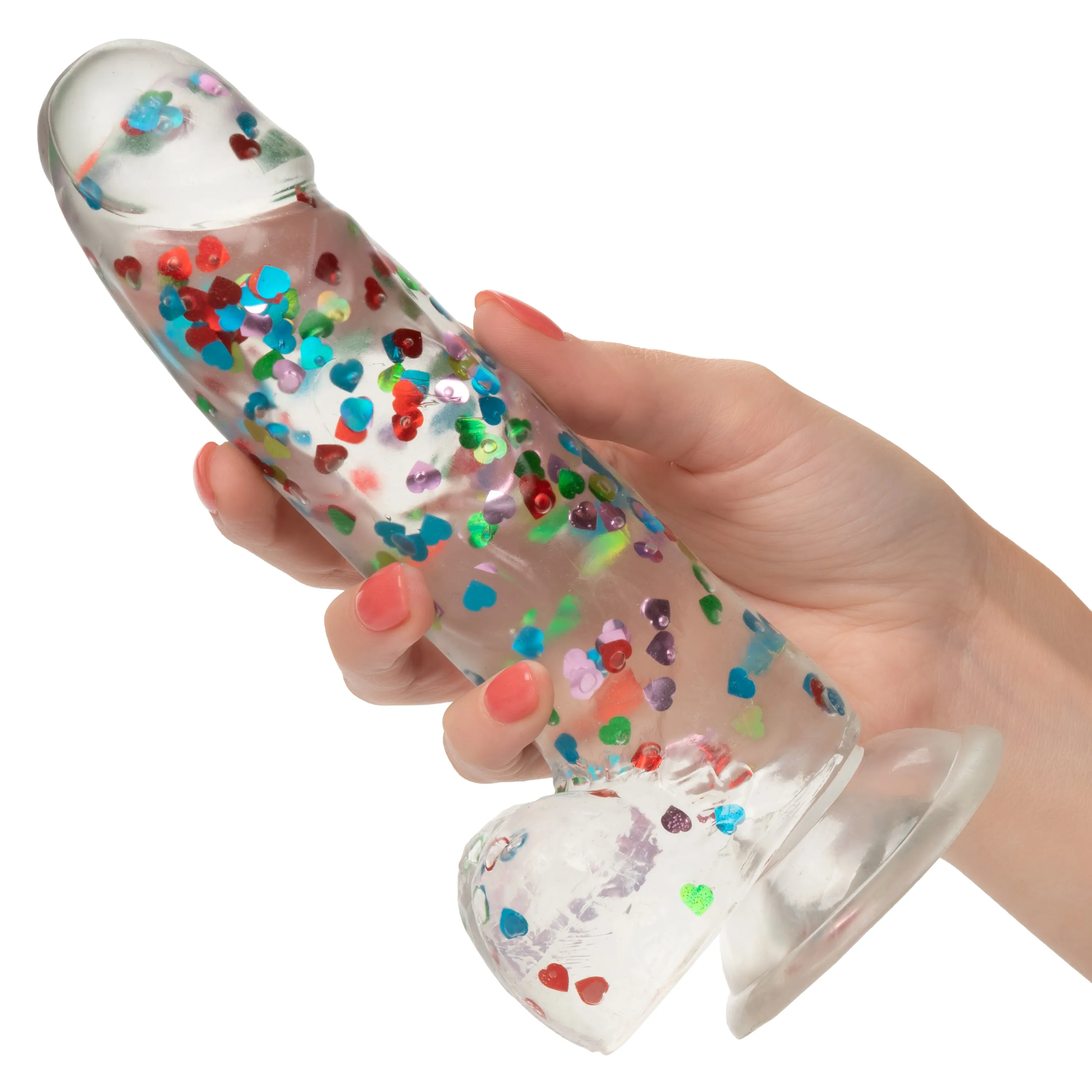 I Love Dick Heart Shaped Confetti 8 Inch Dildo