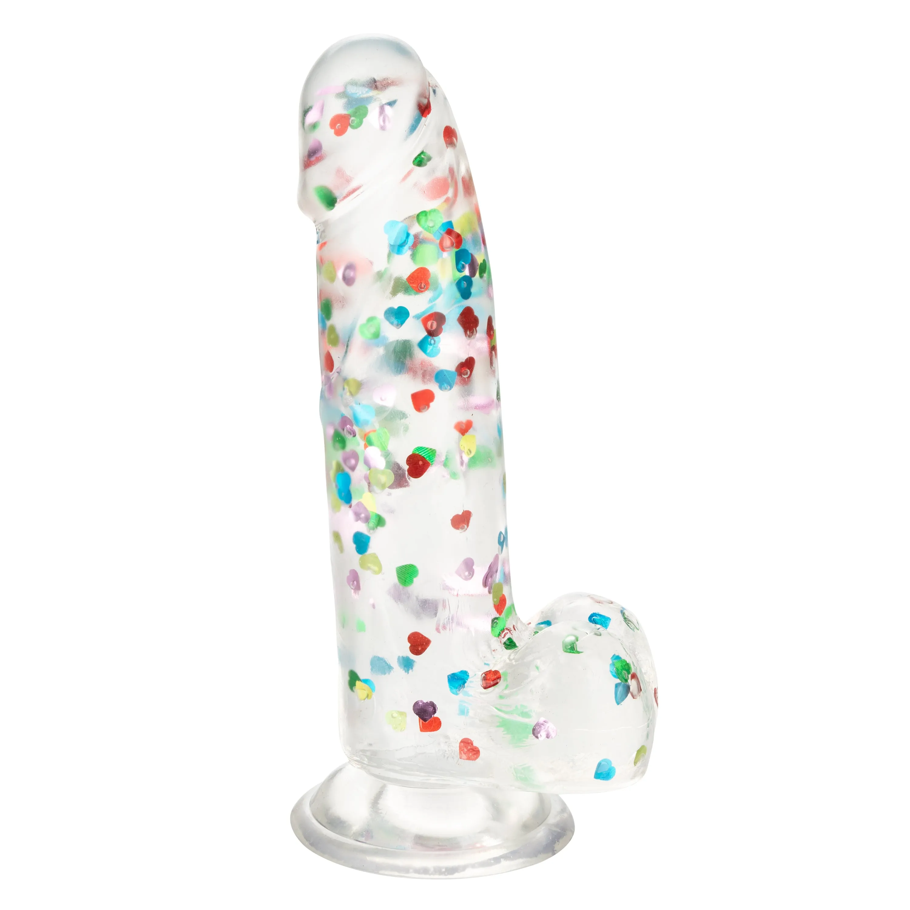 I Love Dick Heart Shaped Confetti 8 Inch Dildo
