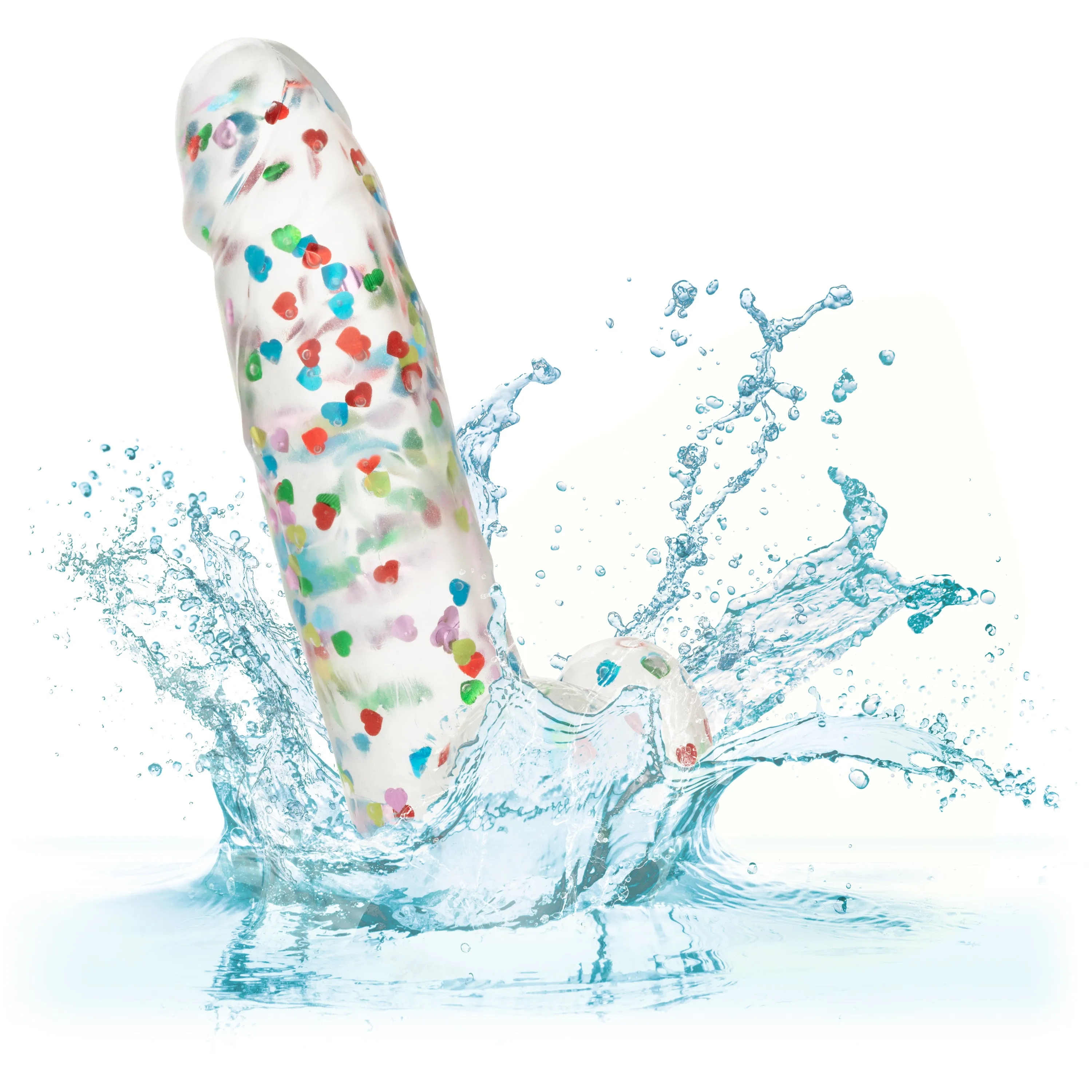 I Love Dick Heart Shaped Confetti 8 Inch Dildo