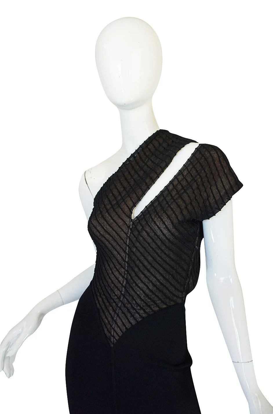 Important 1988-89 Azzedine Alaia Black One Shoulder Dress