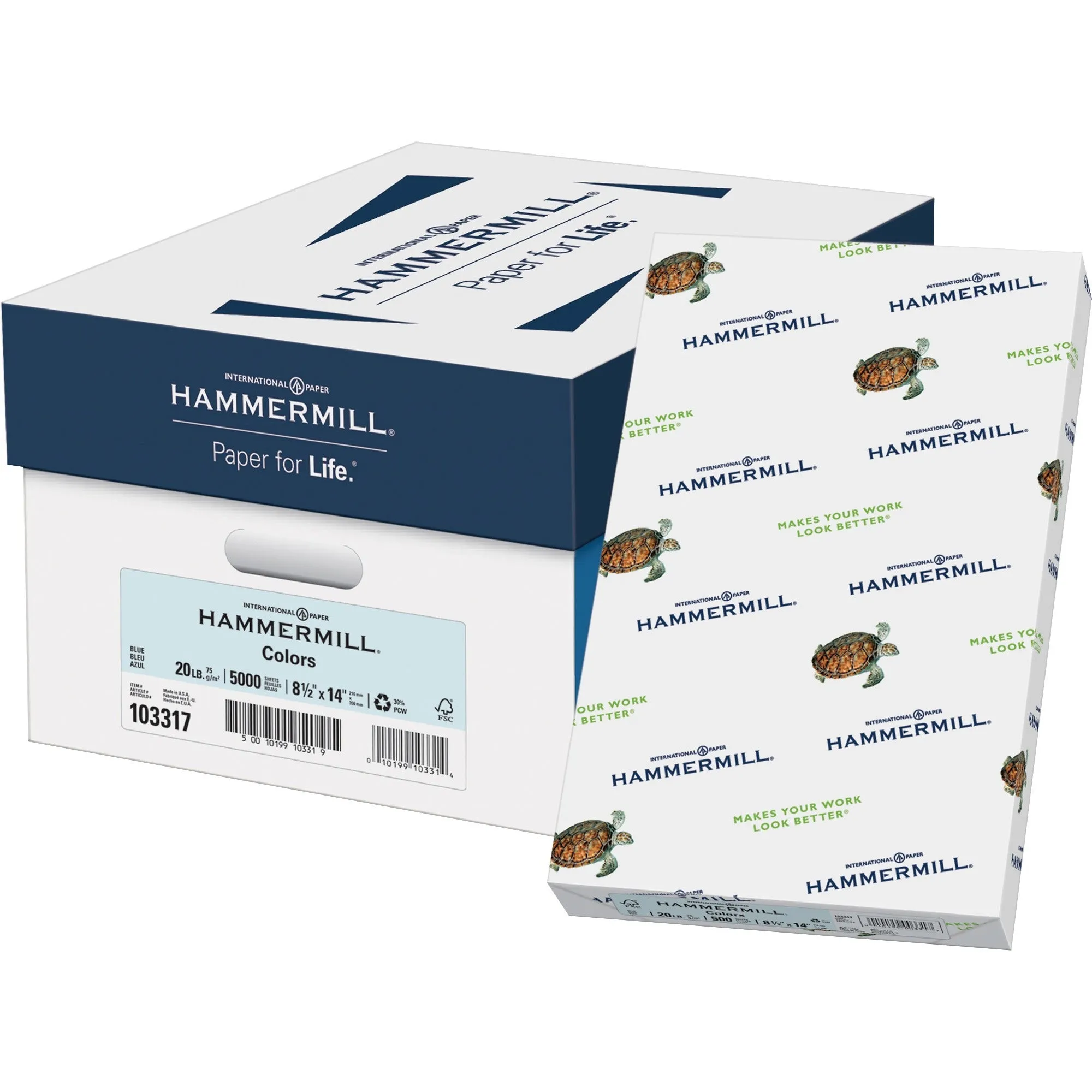 International Paper Paper for Copy 8.5x14 Colored Paper - 30% Fiber Recycled Content